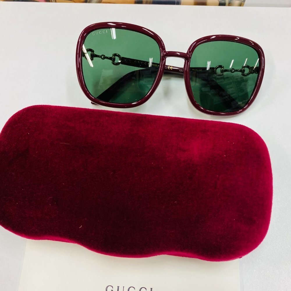 NWT Gucci GG0893S-003 Red Oversized 57mm Sunglasses - Picture 6 of 11
